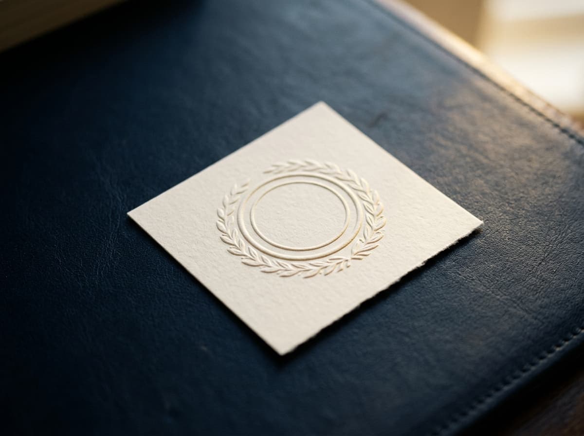 An embossed certification seal on a card, a sense of accreditation readiness and rigor.